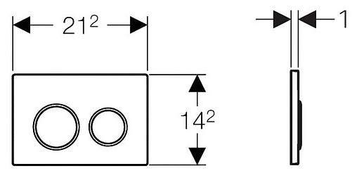 Клавиша смыва для унитаза Geberit Omega 20 115.085.KH.1 кнопки/хром глянцевый, кольца/хром матовый