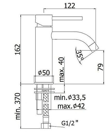 Смеситель для раковины Paffoni Light чёрный матовый LIG071NO
