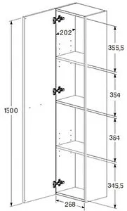 Шкаф-пенал подвесной Roca Victoria 30 городской дуб A857564402, 3