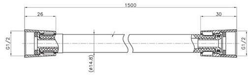 Шланг для душа Bravat 150см чёрный матовый P72120BW-ENG