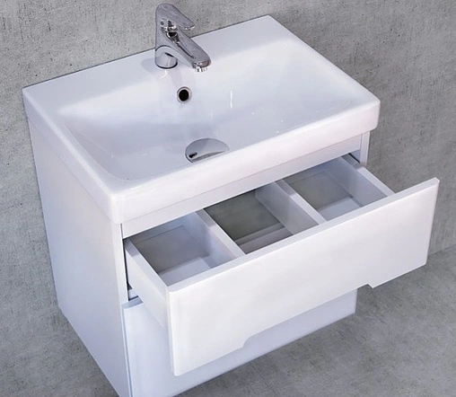 Тумба-умывальник подвесная Jorno Moduo Slim 50 белый Mod.01.50/P/W+S-UM-MOD5OSL/1