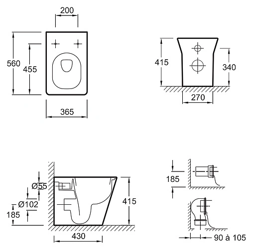 Унитаз приставной Jacob Delafon Reve белый E4813-00