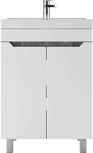 Тумба-умывальник напольный Айсберг Мечта 60 белый/бетон DM2332T+4607152361674