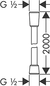 Шланг для душа Hansgrohe Comfortflex 200см хром 28169000 Шланг для душа Hansgrohe Comfortflex 200см хром 28169000, 3