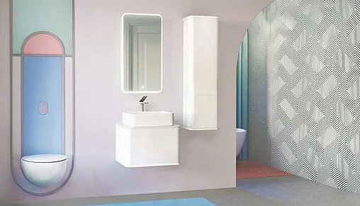 Тумба под умывальник подвесная Jorno Pastel 58 белый жемчуг Pas.01.58/P/W