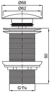 Выпуск автоматический для раковины без перелива Toni Arti хром TA-A43CH Выпуск автоматический для раковины без перелива Toni Arti хром TA-A43CH, 2
