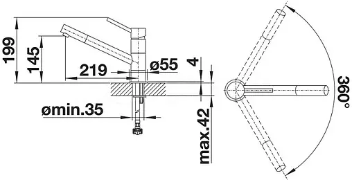 Смеситель для кухни Blanco Kano хром 521502