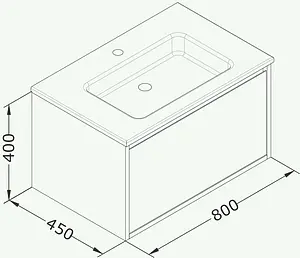 Тумба-умывальник подвесная ISVEA Pro 80 серый 21MGS070081I+10SL51081SV Тумба-умывальник подвесная ISVEA Pro 80 серый 21MGS070081I+10SL51081SV, 2