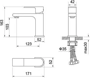 Смеситель для раковины Aquatek Лира хром AQ1410CR, 2