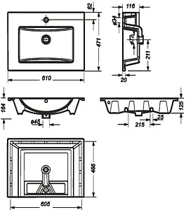Раковина Sanita Luxe Quadro 60 белый WB.FN/Quadro/60-C/WHT.G/S1, 2