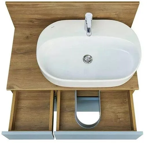 Тумба-умывальник подвесная Aquaton Мишель 80 фьорд/дуб рустикальный 1A2568K1MIDR0