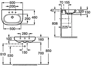 Раковина Roca Meridian 60 белый 327242000, 2