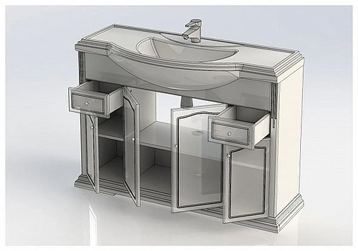 Тумба под умывальник напольная Aquanet Классик 120 белый 00175302