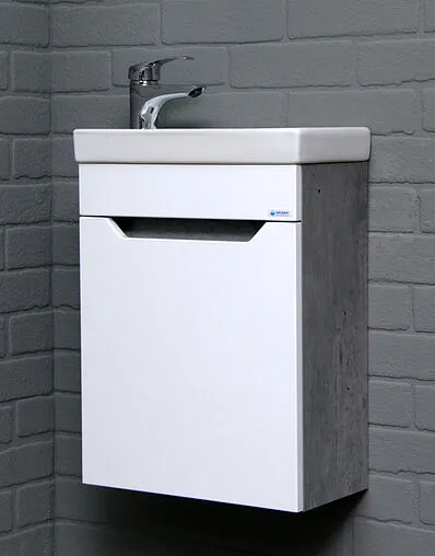 Тумба под умывальник подвесной Айсберг Мечта 40 белый/бетон DM2333T