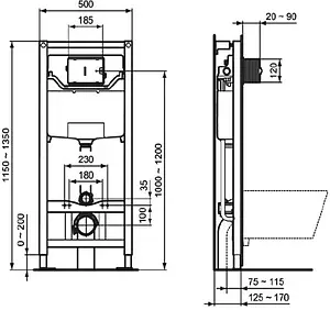 Комплект 4 в 1 Ideal Standard Connect Air Rimless K819501PA15 Комплект 4 в 1 Ideal Standard Connect Air Rimless K819501PA15, 3