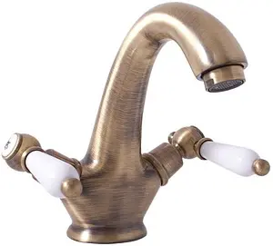 Смеситель для раковины Rav Slezak Morava retro бронза/белый MK528.5SM Смеситель для раковины Rav Slezak Morava retro бронза/белый MK528.5SM, 1