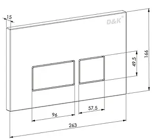 Клавиша смыва для унитаза D&K Berlin DB1439016 белый глянцевый Клавиша смыва для унитаза D&K Berlin DB1439016 белый глянцевый, 2
