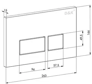 Клавиша смыва для унитаза D&K Quadro DB1519001 хром глянцевый, 2