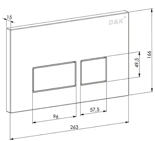 Клавиша смыва для унитаза D&amp;K Berlin DB1439016 белый глянцевый