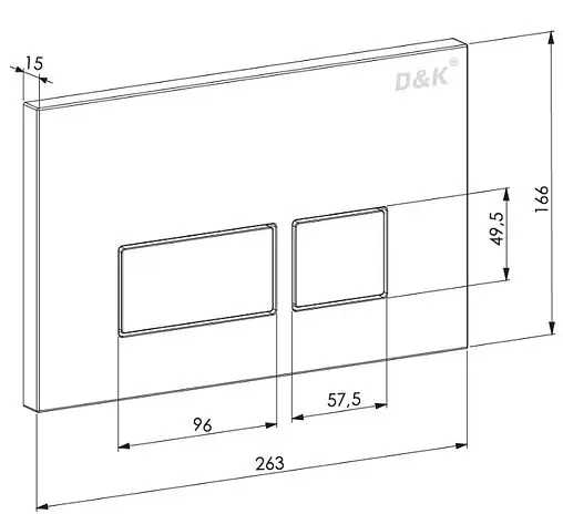 Клавиша смыва для унитаза D&amp;K Quadro DB1519025 черный матовый