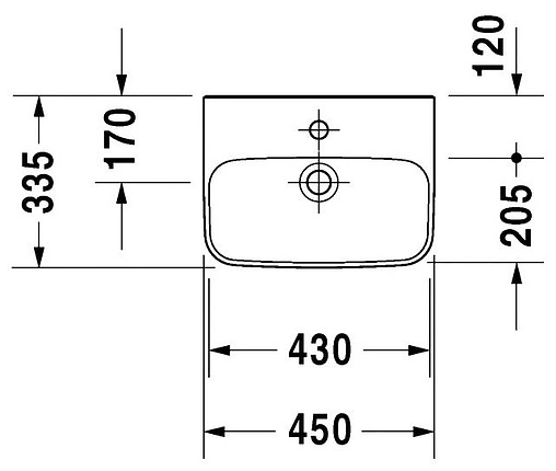 Раковина Duravit DuraStyle 45 белый 0708450000