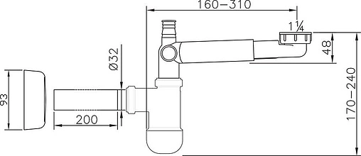 Сифон трубный для раковины Ravak белый X01612