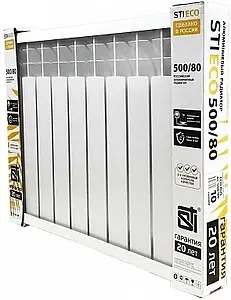 Радиатор алюминиевый 10 секций STI ECO RUS AL 500/80 Радиатор алюминиевый 10 секций STI ECO RUS AL 500/80, 4