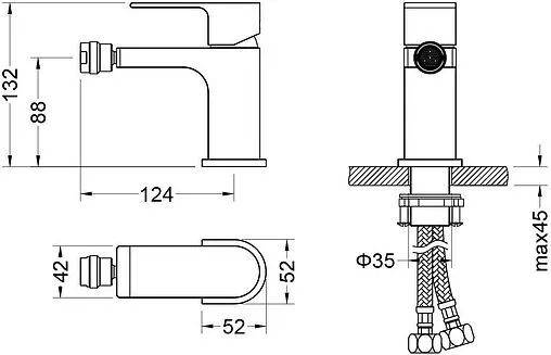Смеситель для биде Aquatek Либра чёрный матовый AQ1418MB