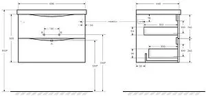 Тумба-умывальник подвесная BelBagno MARINO 70 Crema Opaco MARINO-700-2C-SO-CO-P+BB700/450-LV-MR-AST Тумба-умывальник подвесная BelBagno MARINO 70 Crema Opaco MARINO-700-2C-SO-CO-P+BB700/450-LV-MR-AST, 2