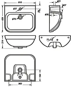 Раковина Sanita Luxe Next 60 белый WB.PD/Next/60-C/WHT.G/S1 Раковина Sanita Luxe Next 60 белый WB.PD/Next/60-C/WHT.G/S1, 2