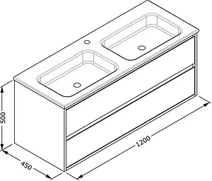 Тумба-умывальник подвесная ISVEA Pro 120 серый 21MGS070120I+10SL50121SV Тумба-умывальник подвесная ISVEA Pro 120 серый 21MGS070120I+10SL50121SV, 2