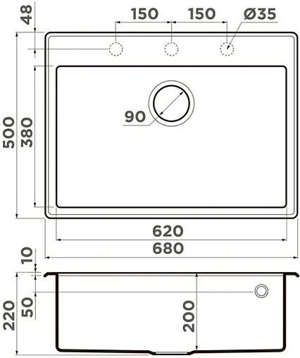 Мойка кухонная Omoikiri Tedori 68-SA бежевый 4993966