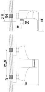 Смеситель для душа Lemark Unit хром LM4503C, 2