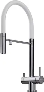 Смеситель для кухни с подключением к фильтру Omoikiri Kanto-BN-WH нержавеющая сталь/белый 4994298, 1