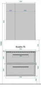 Шкаф-зеркало Raval Quadro-Fest 75 белый Qua.03.75/W, 2