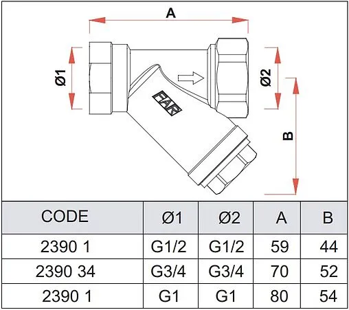 Фильтр угловой сетчатый 1¼&quot;в x 1¼&quot;в Far FA 2390 114300