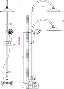 Душевая система со смесителем для ванны Lemark Duetto хром LM5762C Душевая система со смесителем для ванны Lemark Duetto хром LM5762C, 2
