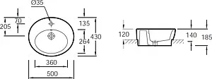 Раковина Jacob Delafon Ove 50 белый E1708-00 Раковина Jacob Delafon Ove 50 белый E1708-00, 2