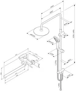 Душевая система со смесителем для ванны Am.Pm Gem хром F40890A94 Душевая система со смесителем для ванны Am.Pm Gem хром F40890A94, 2