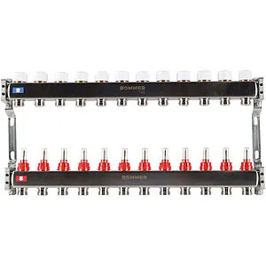 Группа коллекторная с расходомерами 12 отводов 1&quot;в/в x ¾&quot;ек Rommer RMS-1200-000012, 1