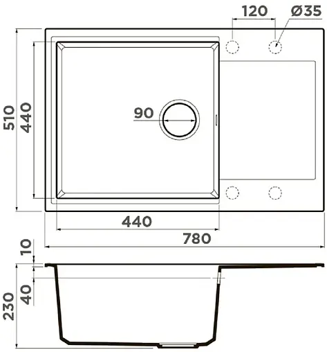 Мойка кухонная Omoikiri Daisen 78-LB-SA бежевый 4993693