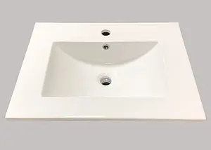 Тумба-умывальник подвесная Comforty Франкфурт 60 дуб шоколадно-коричневый/чёрный 00004150530CF, 3