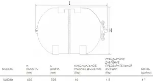 Гидроаккумулятор Aquasystem VAO 80л 10 бар 1301117, 2