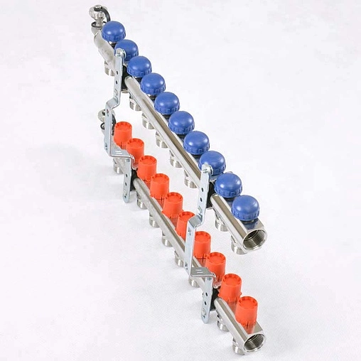 Группа коллекторная без расходомеров 10 отводов 1&quot;в/в x ¾&quot;ек Uni-fitt 441E4310