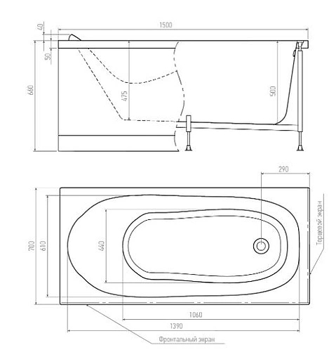 Ванна акриловая Alex Baitler Nemi 150x70 00-A0006532