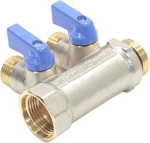 Коллектор запорный проходной 3 отвода синий ¾&quot;в/н x ½&quot;н General Fittings 6200R6N0504B3A, 4