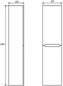Шкаф-пенал подвесной Uperwood Tanos чёрный матовый 291020257, 2