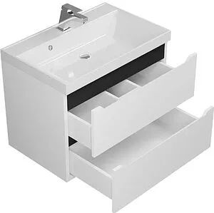 Тумба под умывальник подвесная Uperwood UPD Tanos 70 белый с графитовыми вставками 2930205141, 3