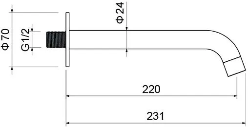 Излив для скрытого монтажа Aquatek Европа хром AQ1341CR