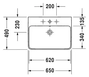 Раковина Duravit ME by Starck 65 белый 2335650030, 2